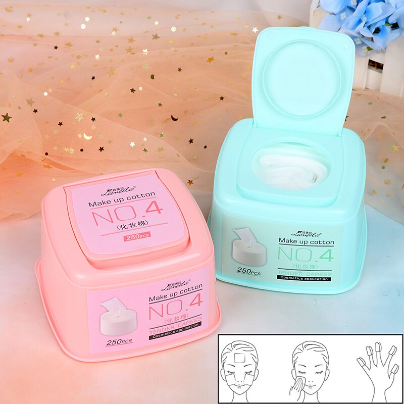 250 stuks/doos wattenschijfjes make-up remover doekjes gezichtscosmetica diepe reiniging tool huidverzorging gezichtsreiniger pomppapier make-up tools