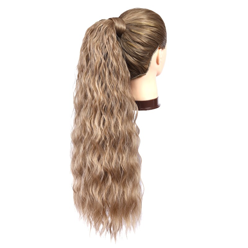 Lanyi extensión de cola de caballo sintética para mujeres envuelve alrededor de Magic Past Yaki Cola de Caballo de maíz onda Clip en la Ondulado Natural del pelo