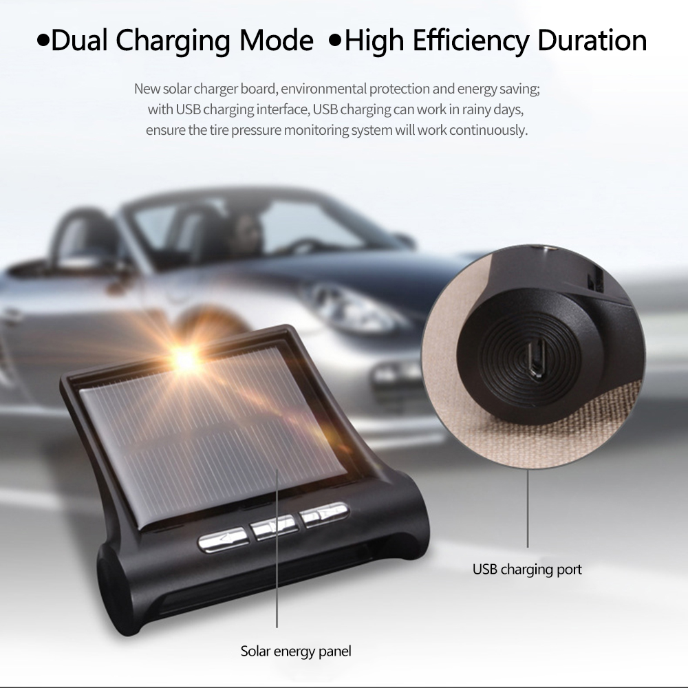 Tpms Bandenspanningscontrolesysteem Universele Draadloze Real-Time Display 4 Banden 'Druk En Temperatuur Met 4 Externe Sensor