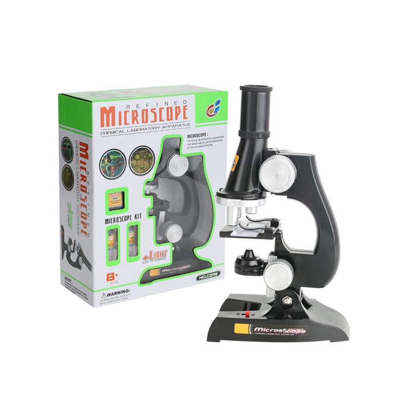 100X-450X Beginner Biological Microscope Metal Body With LED Light And Phone Holder Adapter Plastic Slides For Kids Child