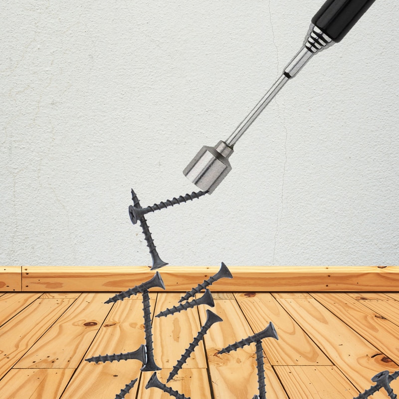 1PC Magnetic Pick-up Bar Tool Portable Telescopic Nut Bolts Iron Bar Stainless Steel Retractable Extending Tools Black