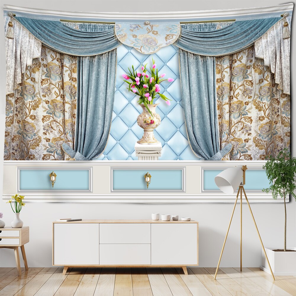 Curtain Pattern Tapestry Wall Hanging Fresh And Simple Art Bohemian Hippie Witchcraft Bedroom Home Decor: 95x70cm