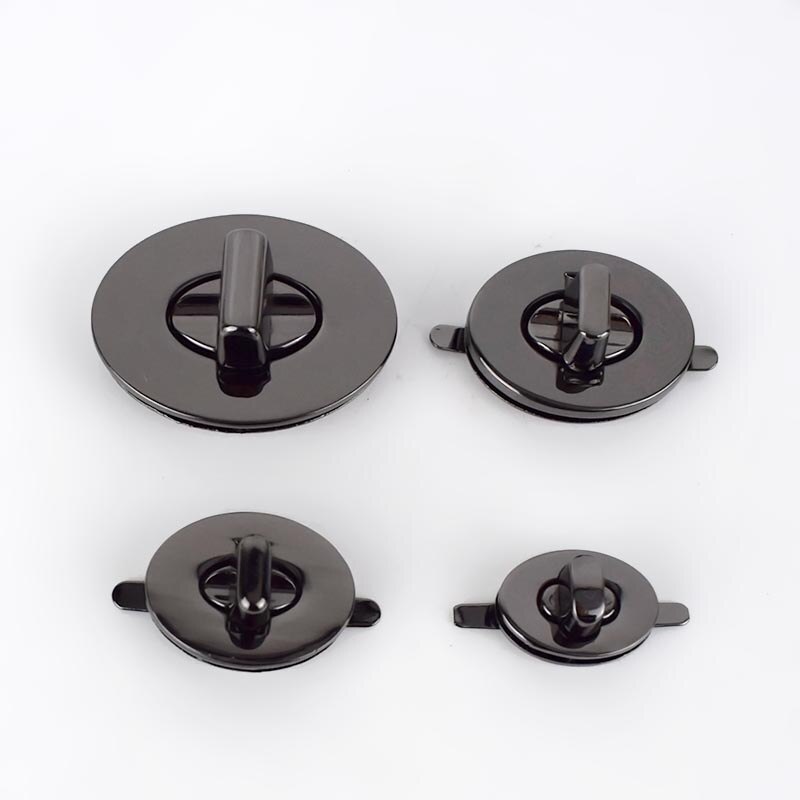 Deepeel 2 zestawy metalowe zamki Twist do torebek torebka zamknięcie blokada zatrzaski torebka zapięcie klamry akcesoria do rękodzieła DIY skóra Craft: Black / 23x17mm