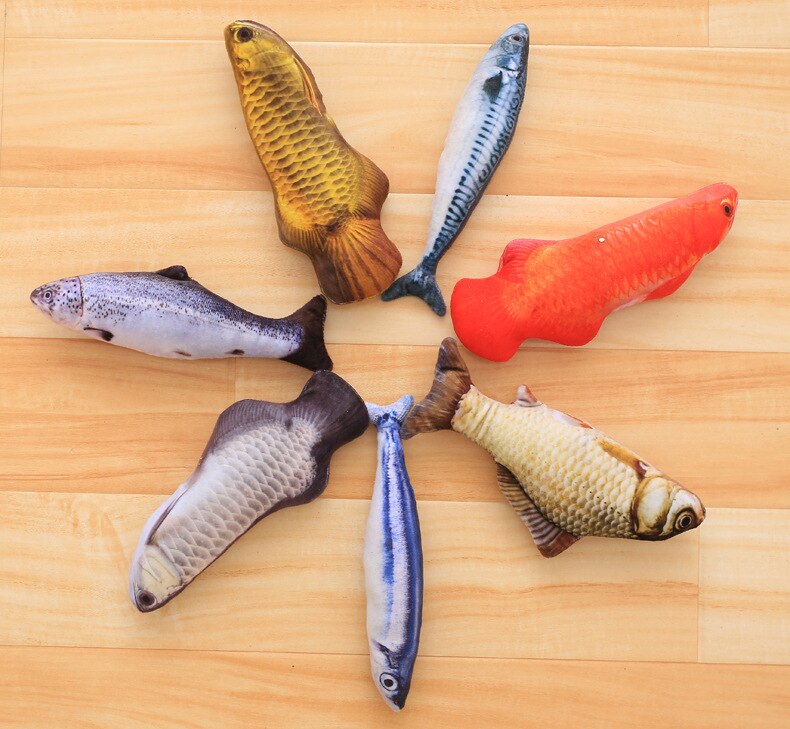 Simulation Plush Catnip Fish Toy for Cat Playing Training Tool Cats Pets Mint Fish Chew Toys Cat Rest Bite Pillow Scratch Board