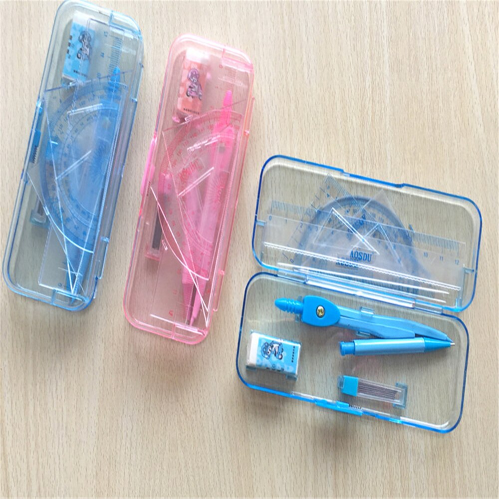 7pcs Drawing Math Compasses Set With Geometry Rulers For Scribing Drafting Tools Students Stationery