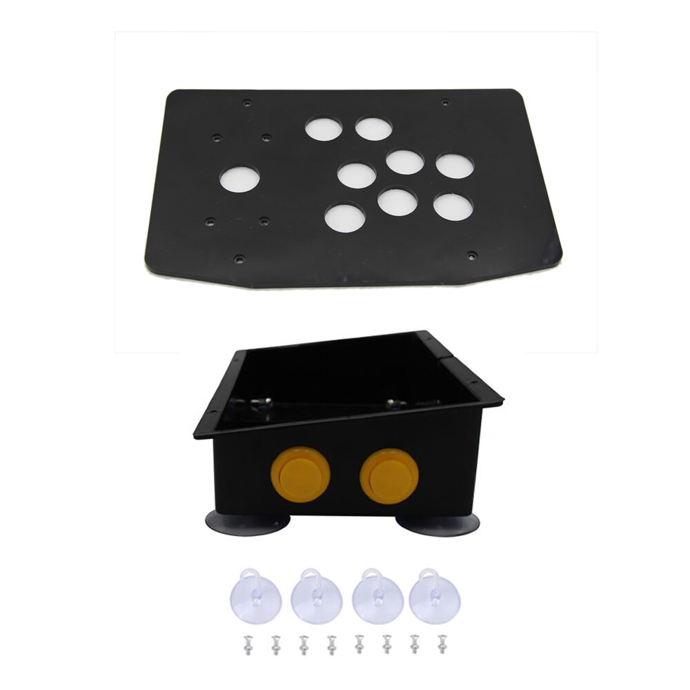Rac -k500l acrylplatten-schrägflächengehäuse mit 24/30mm knopflöchern, diy-arcade-joystick-kits: 30mm 8 loch