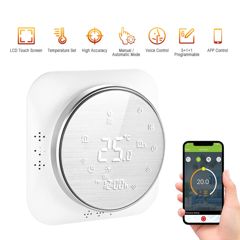 95-240V Programmable Thermostat 5+1+1 Periods Touchscreen with Backlight Boiler Heating Thermoregulator Temperature Controller