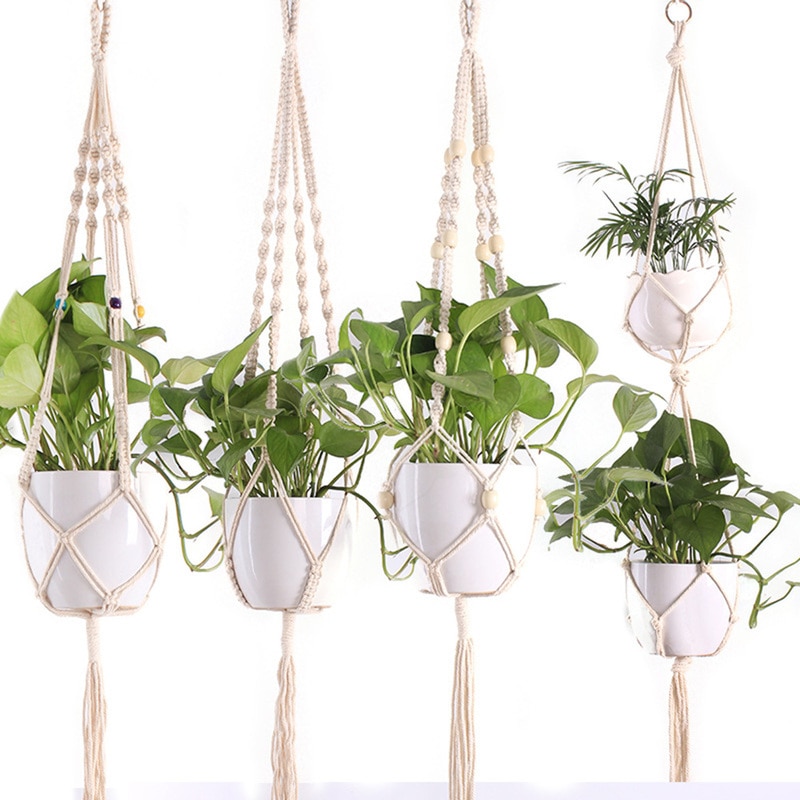 Offres spéciales à la main macramé plante cintre fleur/pot cintre pour décoration murale jardin maison décorative panier de fleurs