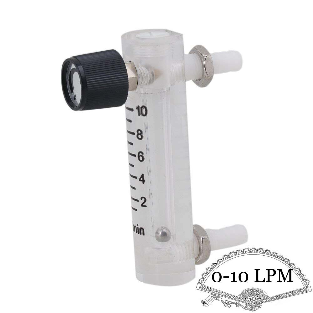 Lzq -3 akryl flowmåler  (0-10 lpm flowmåler) med kontrolventil til ilt / luft
