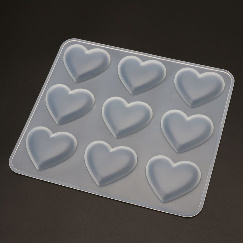 9 tasse amour coeur chocolat Silicone Dessert moule cuisson Cupcake résine bijoux moule à la main cristal gâteau bonbons moules pâtisserie à