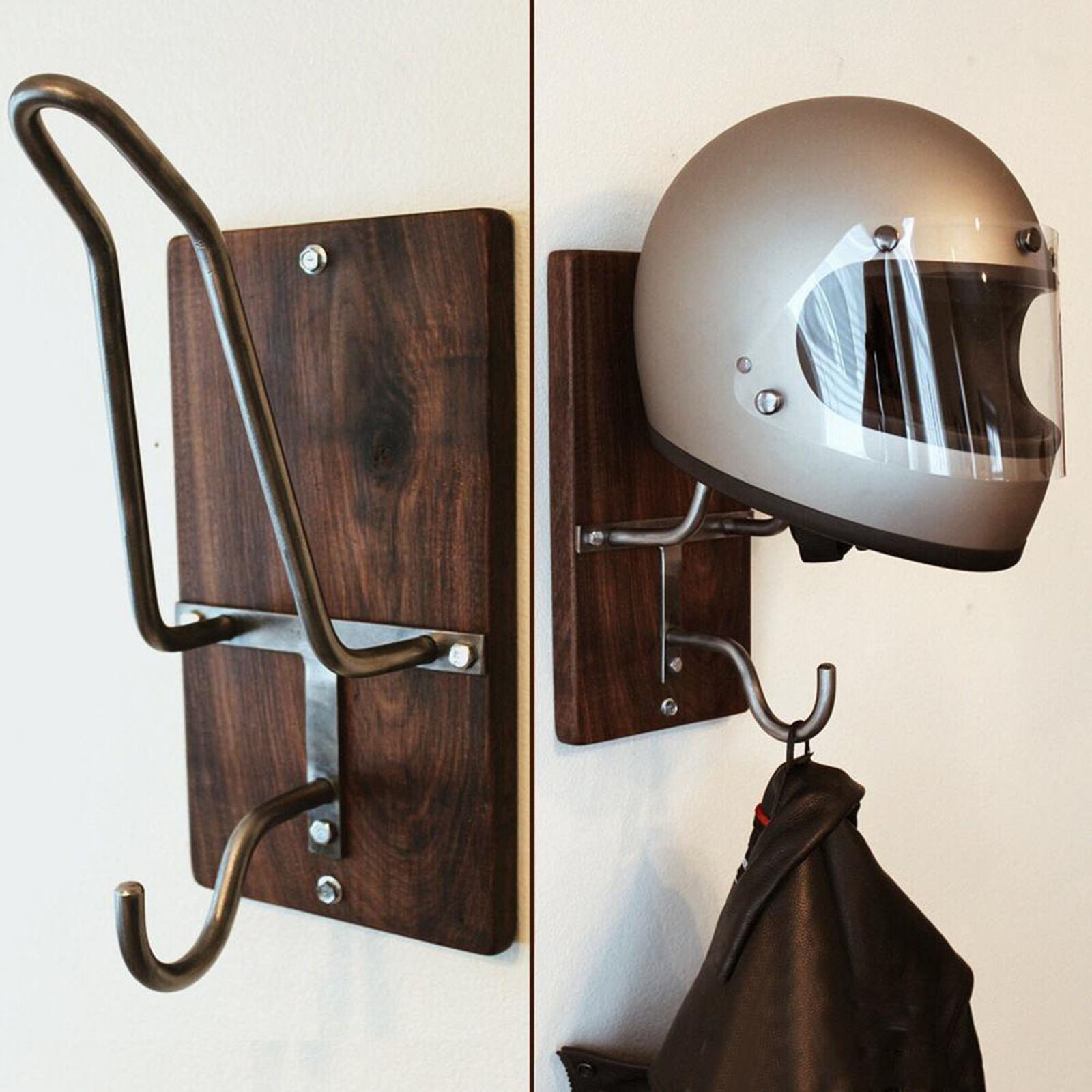 Motorcycle Helmet Holder Rack Wall Mounted Motorcycle Helmet Display Stand Motorcycle Accessories Jacket Cap Hats Hanger Hook