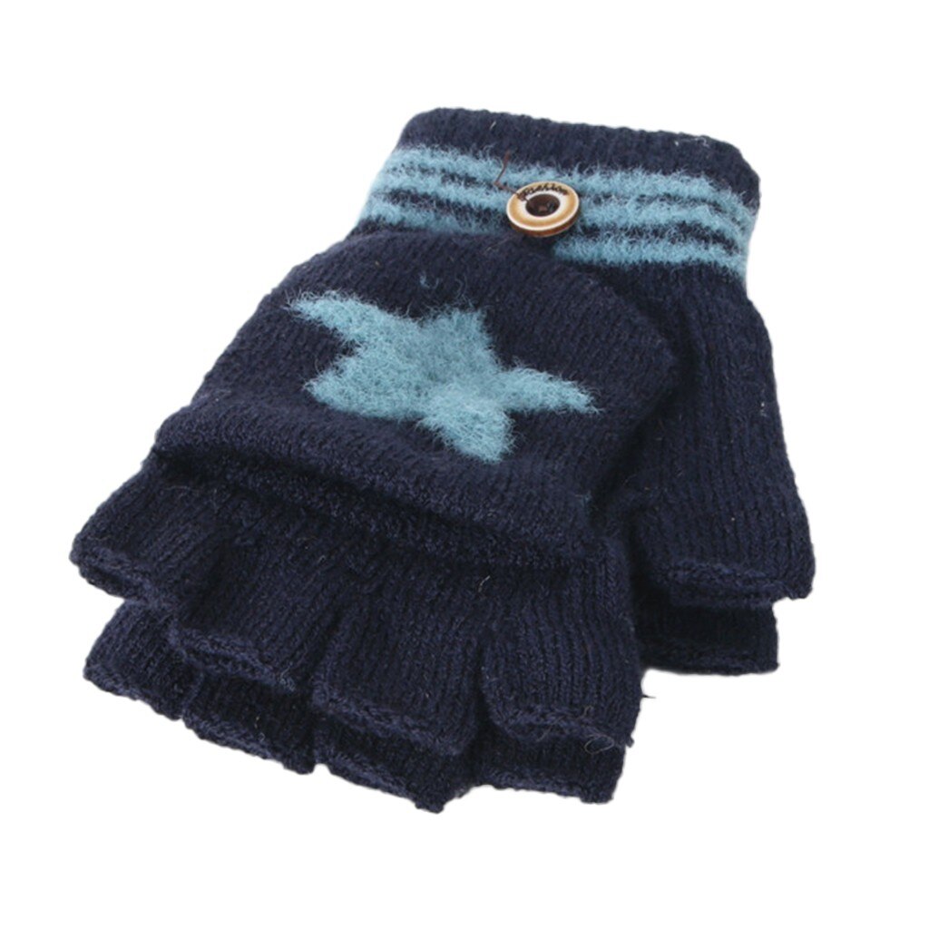 Luvas da criança para o bebê 2019 inverno quente de malha bonito dos desenhos animados luvas conversível flip top fingerless luvas mitenes yl: A