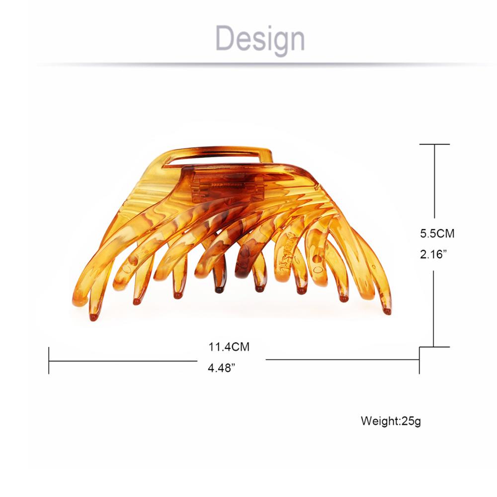 Zwart Grote Haar Claws Hoofddeksels Grote Haar Clip Krab Accessoires Acryl Haarspeld Paardenstaart Houder Klemmen Voor Vrouwen Douche Baden