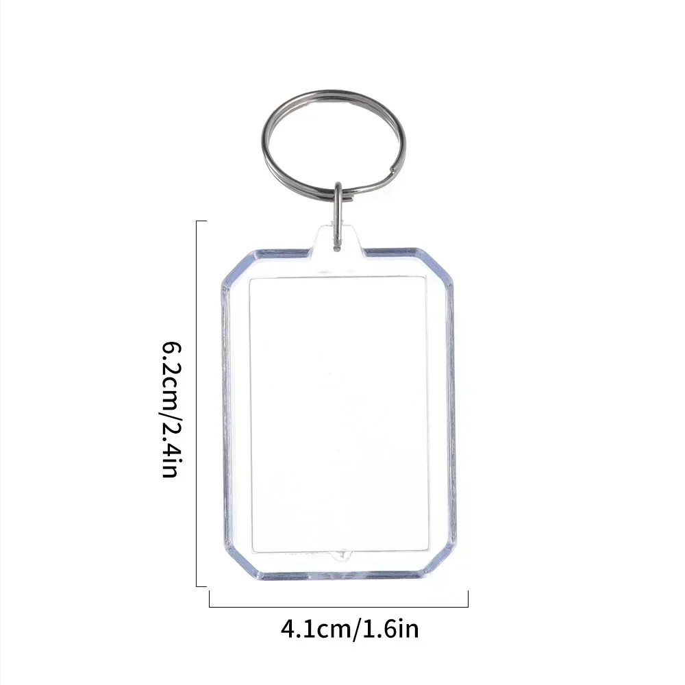 5-20pcs Transparent Photo Frame Keychain Tassels Snap-In Custom Insert Photo Acrylic Blank Keyring Clear Blank Picture Pendant: GRAY / Yellow