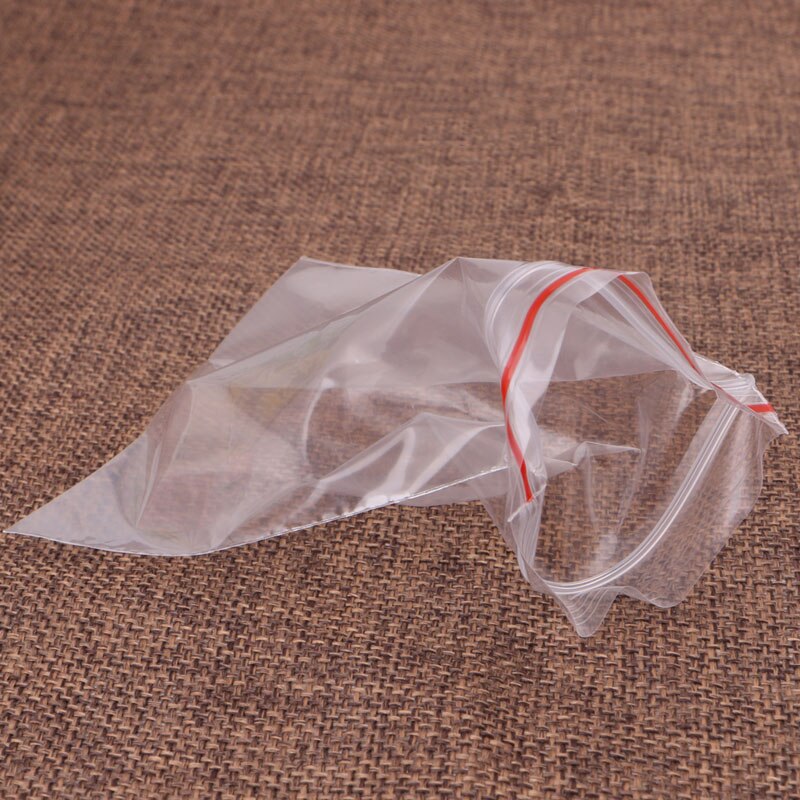 100 stk klar plast gjenlukkbar cellofan liten posere pakking oppbevaring forseglingsposer smykker glidelås glidelås polyposer 8 størrelser -f1fb