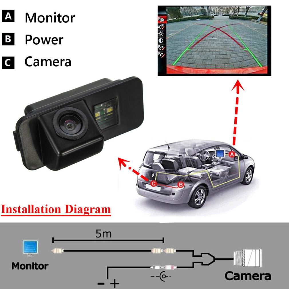 Car Rearview Rear View Camera parking Reversing Cam for Ford for MONDEO Fiesta for Focus Tokugawa S-max 12V Car Camera