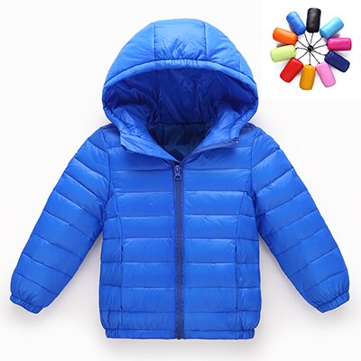 hiver garçons filles mince vers le bas coton manteau bébé enfants printemps automne doudoune enfants 3-11Y vêtements d'extérieur: Blue / 8