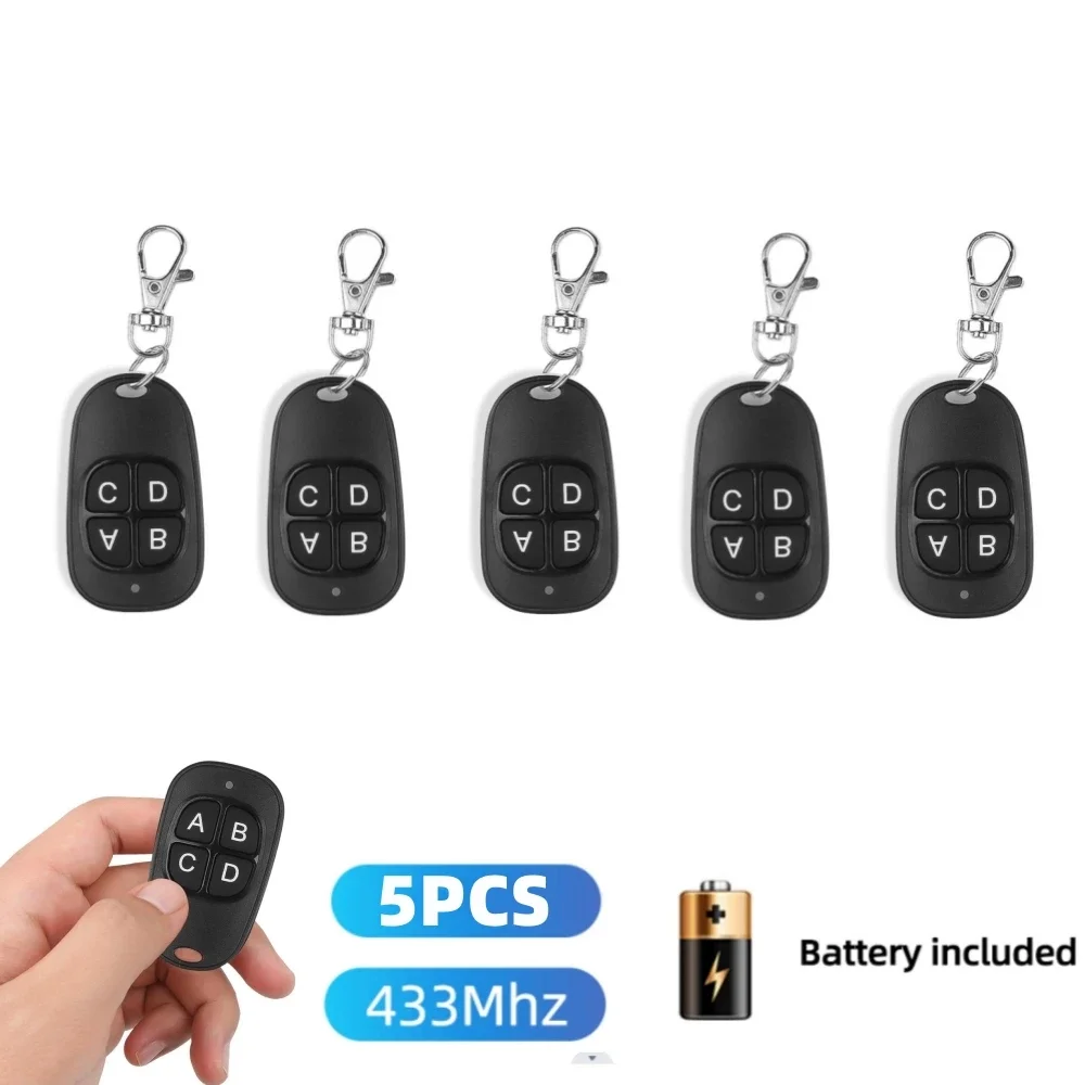 5-20pcs 433MHz Remote Control Universal Garage Remote 4 Buttons Duplicator Controller Replacement Wireless Car Keys for Garage: WHITE