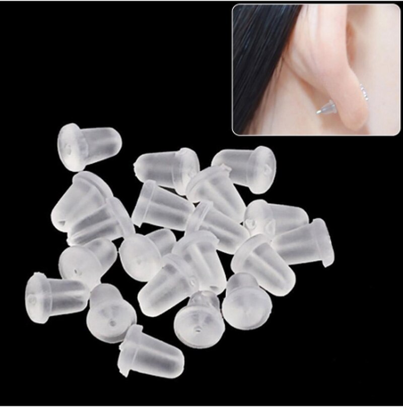 500/1000 pcs Siliconen Bullet Rubber Earring Back Stoppers voor Stud Oorbellen Oor Post Buis Oordopjes Sieraden Bevindingen: 500Pcs Bullet style