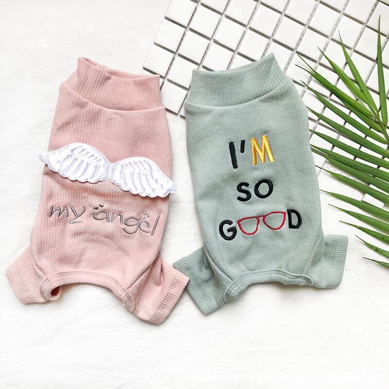 Süße Haustier Hund Gesamt Schlafanzug für Kleine Mittlere Hunde Shih Tzu Chihuahua Terrier Pyjama Overall Welpen Katze vier Beine Kleidung