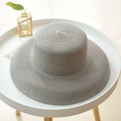 Zomer Vrouwen Schipper Strand Hoed Vrouwelijke Casual Panama Hoed Dame Klassieke Platte Strik Straw Zonnehoed Vrouwen fedora: Gray