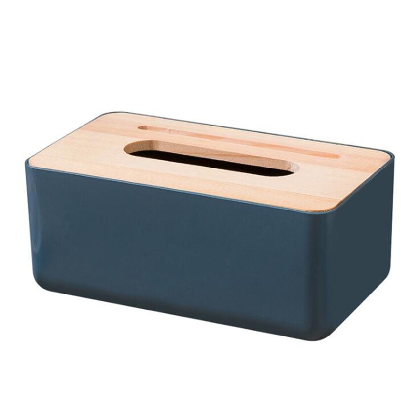 Modern Platic Tissue Box Rectangular Holder Case Toilet Paper Cover Household Paper Towel Table Storage Organizer Desk Decor: Style B-Blue