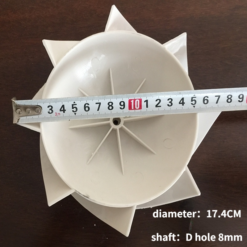 1pc plastventilationsblade udstødningsventilatorhjul til kanalventilator skråstrømningsblad vindhjul ventilationsfittings: Hvid