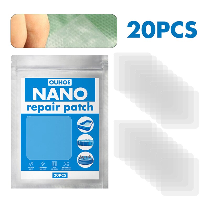 10/20Pcs Nano Reparatie Patch Zwembad Water Pad Tent Waterdicht Speciale Lijm Outdoor Zwemmen Ring Reparatie Patch: 20pc