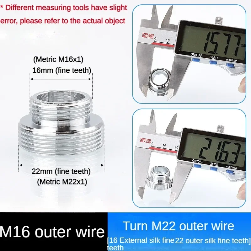 Kranadapter 24 omdreining 16 18 20 22 24 26 28 30 32mm innvendig og utvendig fintannet krankonverteringsgjengetilbehør: Sjokolade