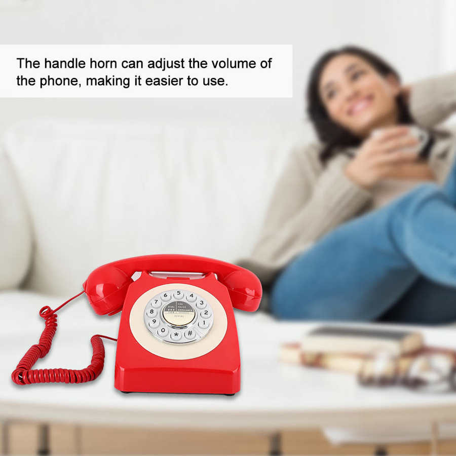 Retro vintage antieke telefoons met nummerweergave, opnieuw kiezen, handsfree vaste telefoon