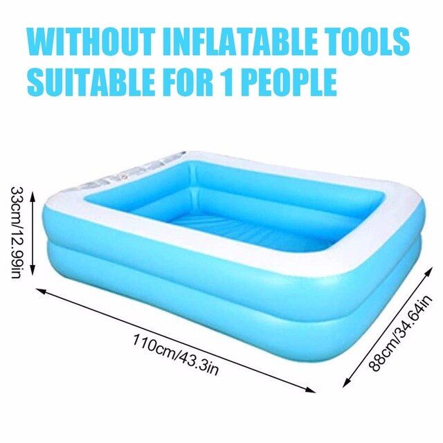 Nyeste sommer oppustelige swimmingpool husstand badekar familie pvc firkant flydende swimmingpool: 110cm