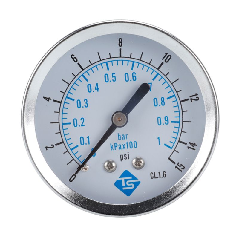 0-15psi 0-1bar/kpa*100 Pressure Gauge 1/4" NPT Back Mount 62mm Dial Pressure Monitor Meter