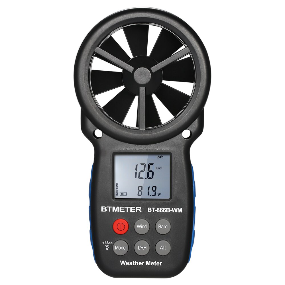 Anemometer Digitale Toerenteller Wind Meter Snelheid Meter Chill Indicator/Temperatuur Vochtigheid/Luchtdruk/Hoogte Meter