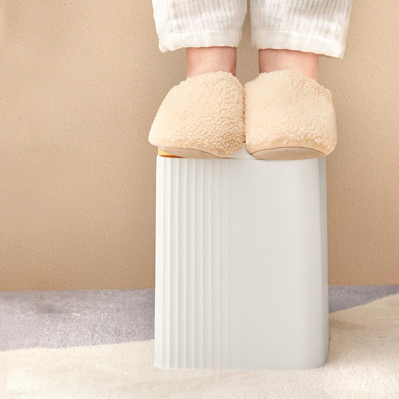 2.5/8L Garbage Bin Trash Can with Lid Double Barrel Kitchen Garbage Basket Bathroom Home Waste Bins Wastebins Paper Basket Cube