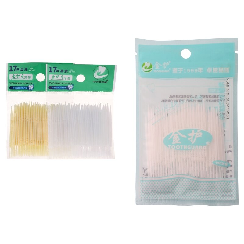 100pcs/box Dental Floss Interdental Toothpick Brush Brush Teeth Stick Dental