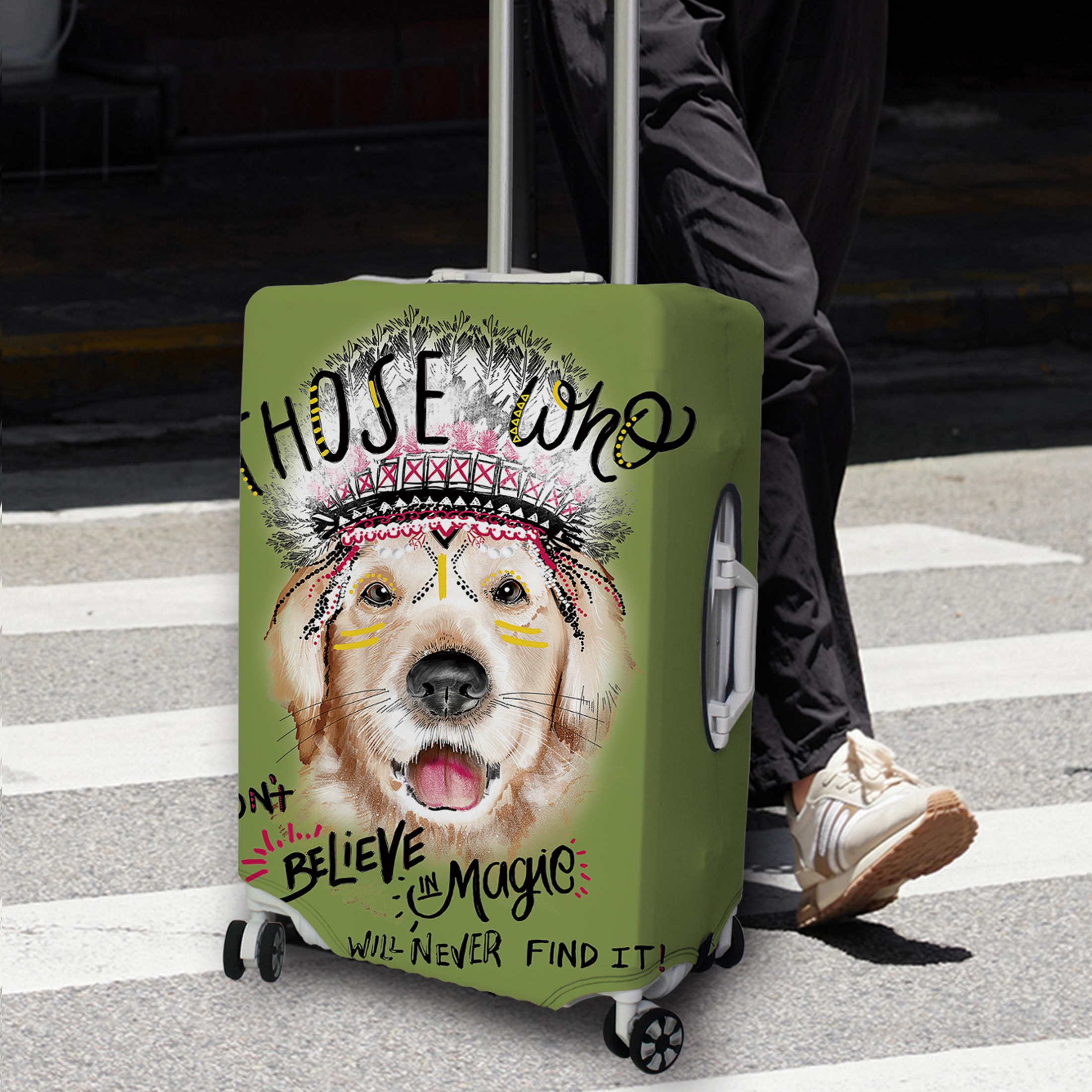 Luggage Cover Stretch Fabric Suitcase Protector Baggage Dust Case Cover Suitable for18-32 Inch Suitcase Case Travel Organizer