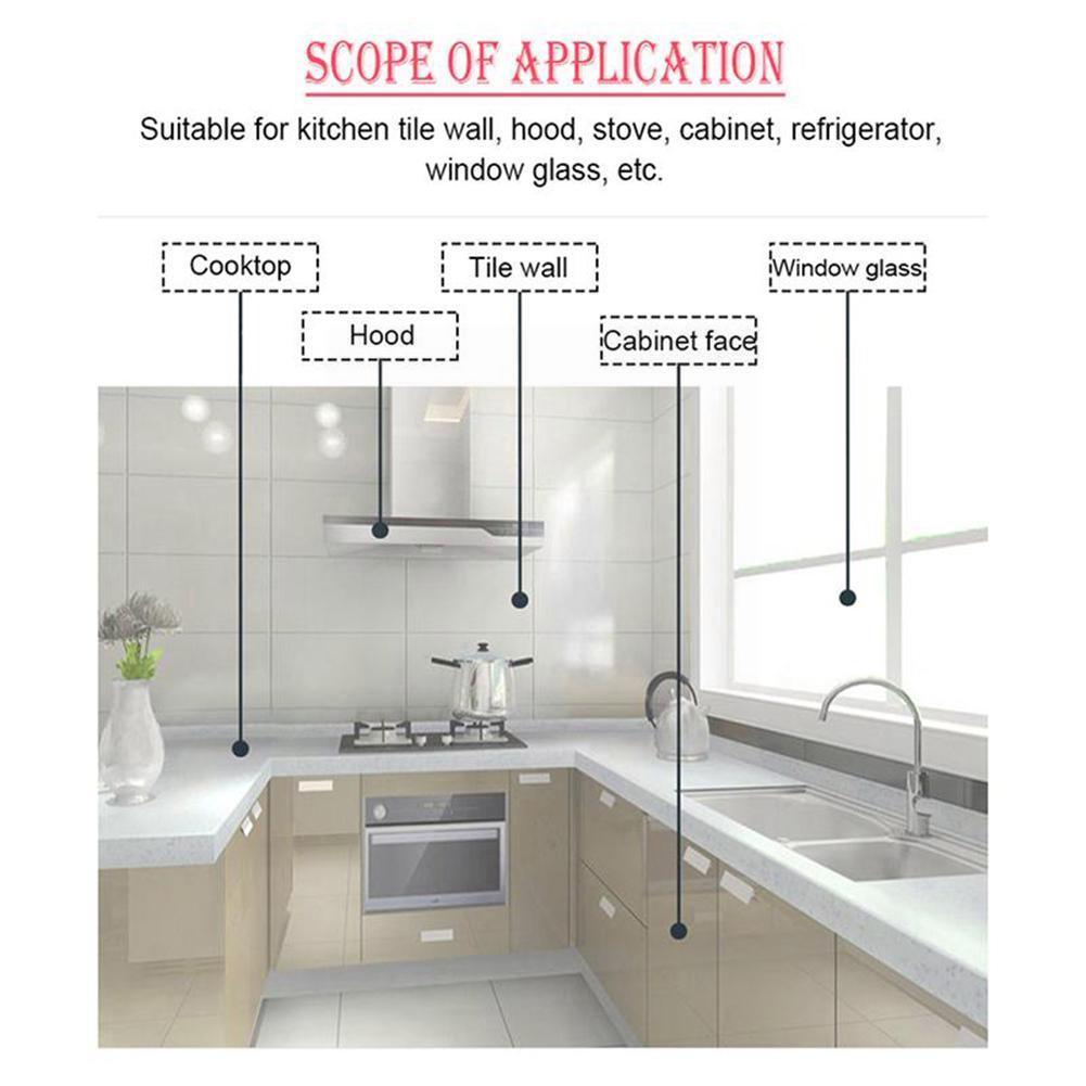 Transparent Wall Protector Kitchen Clear Glossy Self Removable Splash Adhesive Oil-Proof Cupboard Water-Proof Protective St C0R2