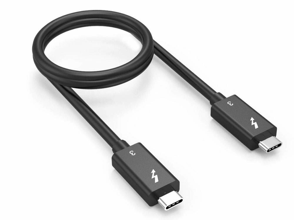 Thunderbolt 3 Cable 100W 40Gbps Black for eGpu Dell XPS MBP 50cm/60cm/70cm/100CM