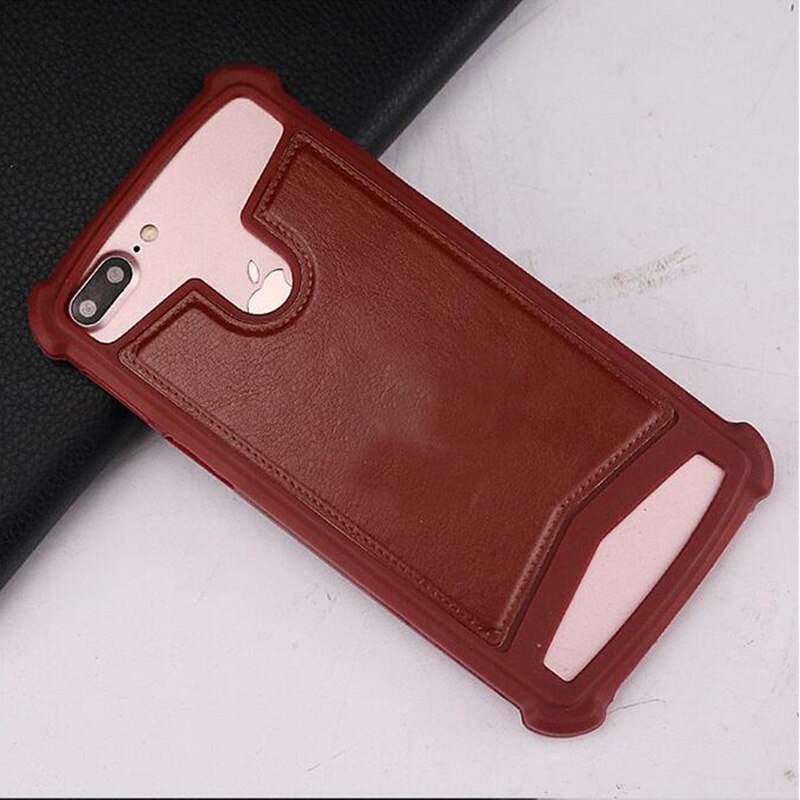 Siliconen Case Voor Santin N1 Schokbestendig Rubber Skin Cover Leather Phone Case Voor SFR Altice S51 Holster: Bruin