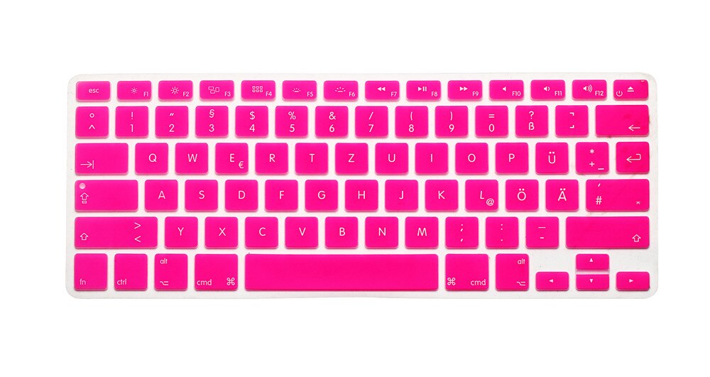 US Layout German Letters Deutsche Alphabet Keyboard Stickers for Macbook Pro 13" 15" 17"/ Macbook Air 13 Silicone keyboard Cover: Rose Red