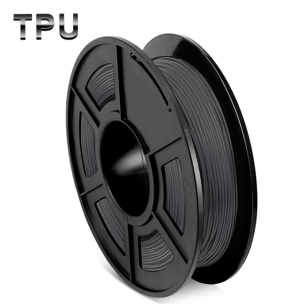Sunlu tpu flexibel filament 1.75mm+/-0.02mm materiaal voor 3d afdrukken 0.5kg geschikt voor 1.75mm printers 3d hoge elasticiteit navulling: Tpu-grijs -0.5kg