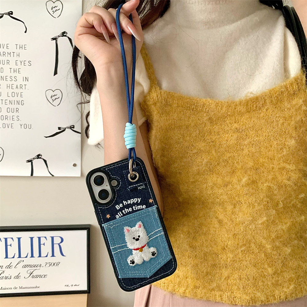 Funda de teléfono con estampado de cachorro, coreana INS, con tarjetero para iPhone 15 14 Pro Max 13 16 17 Pro, Fundas bonitas
