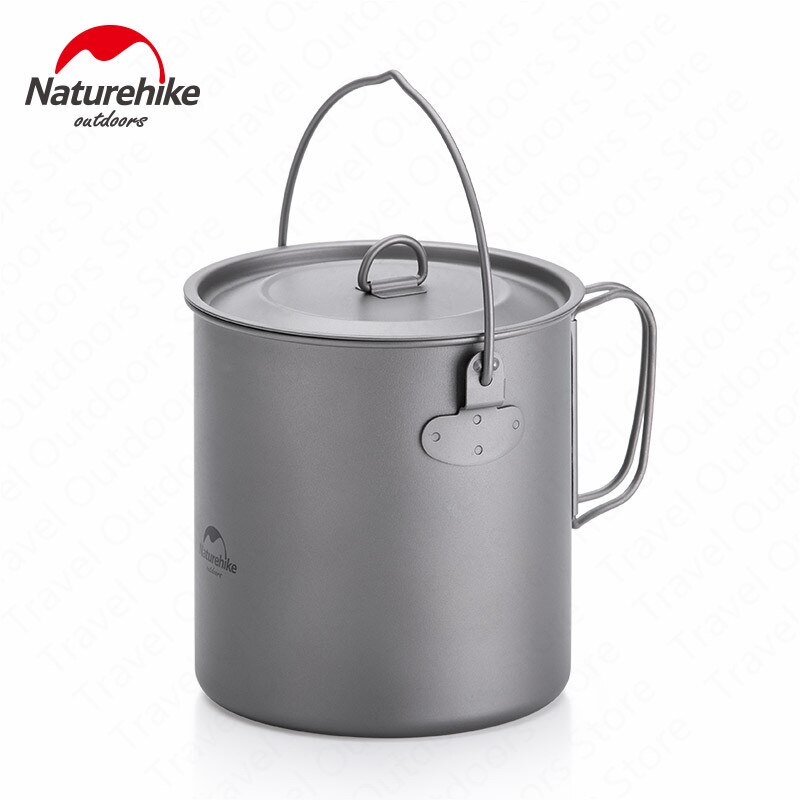 Naturehike 2-3 Personen Titanium Pot Pan Servies Outdoor Toeristische Draagbare Ultralight Camping Kookgerei Picknick Uitje Wandelen