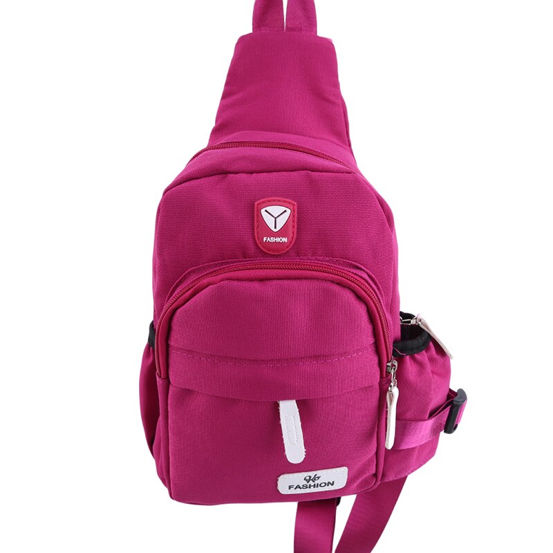 Escola de verão curta viagem mensageiro saco masculino/feminino sacos de ombro oxford crossbody sacos multi-bolso estilingue peito saco: Rose Red