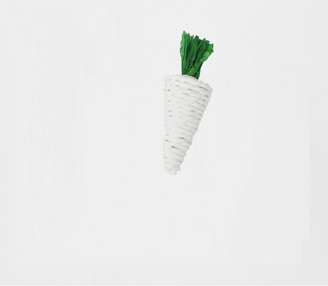 Juguete para morder para hámster, conejo, zanahoria, maíz, rábano, juguetes molares tejidos, limpieza de dientes de conejillo de indias, suministros para mascotas pequeñas: radish