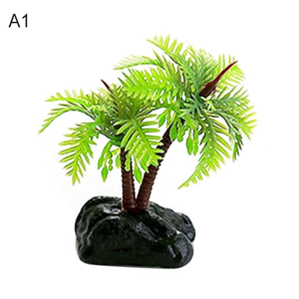 Plastic Simulation Coconut Tree Water Plants Small Coconut Tree Fish Tank Aquariums Landscape: A1