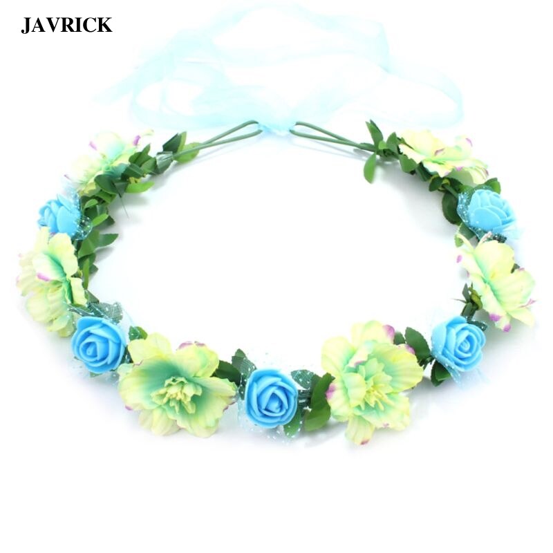 6 Kleuren Adult Kids Onregelmatige Faux Rose Bloem Hoofdband Bloem Meisjes Bridal Wedding Gradiënt Gekleurde Krans Kroon Mesh Hoofddeksel: 4