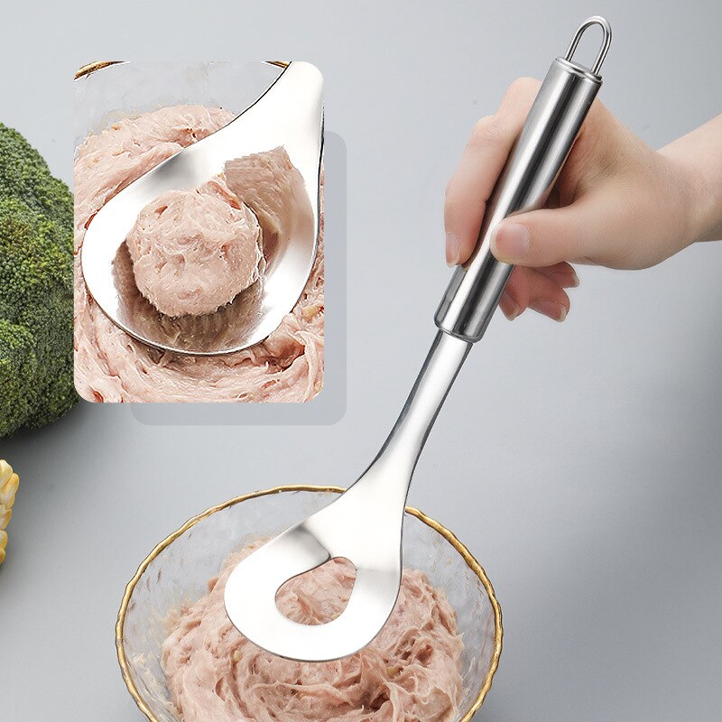 Diy Gehaktbal Maker Handleiding Druk Rijst Bal Vis Bal Lepel 304 Roestvrij Staal Huishoudelijke Creatieve Keuken Gadget Pot Gereedschap