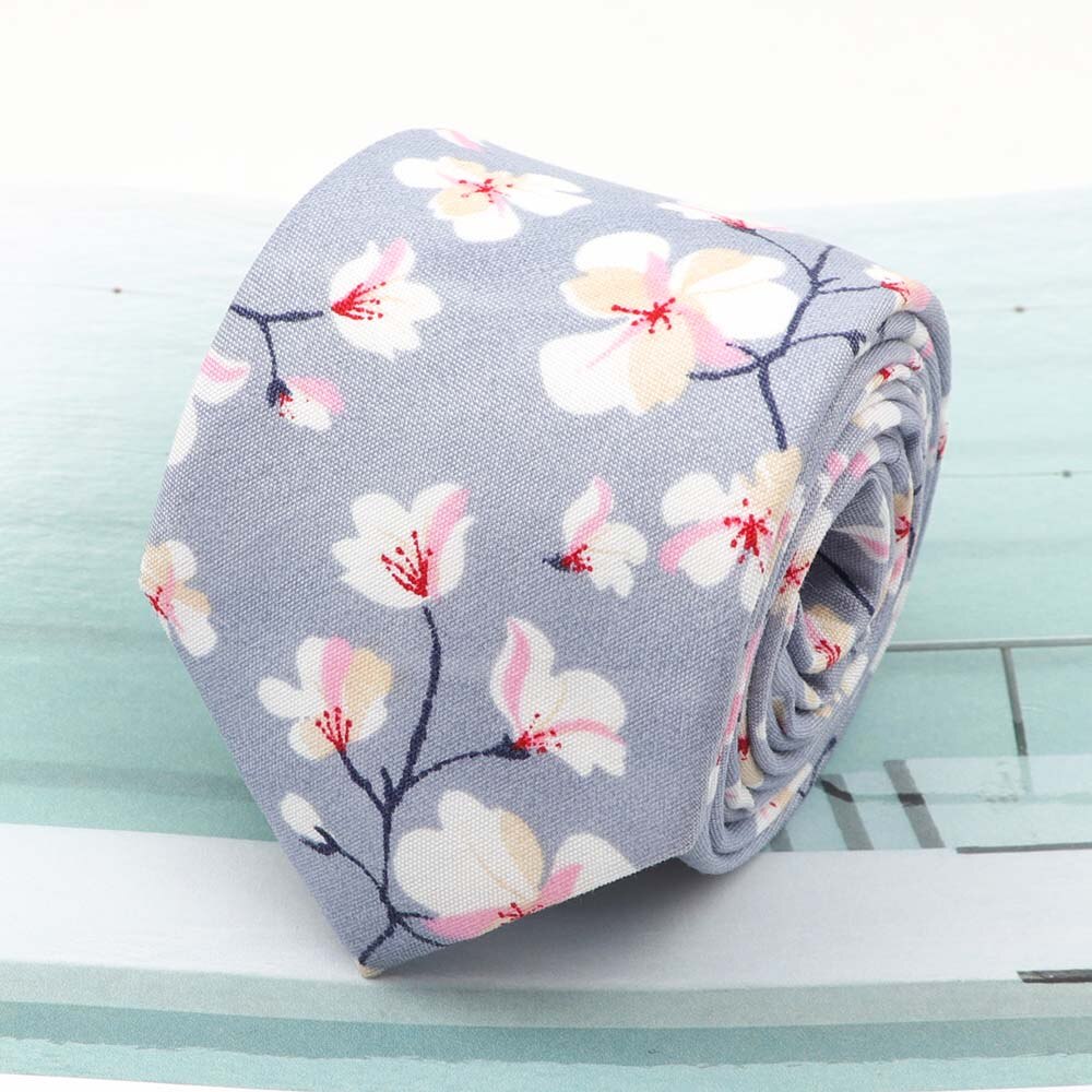 Cravates en coton Rose imprimé | Fleur, largeur 7cm, cravate étroite, cravate Cravat décontracté, fête, cravate de cou: 6