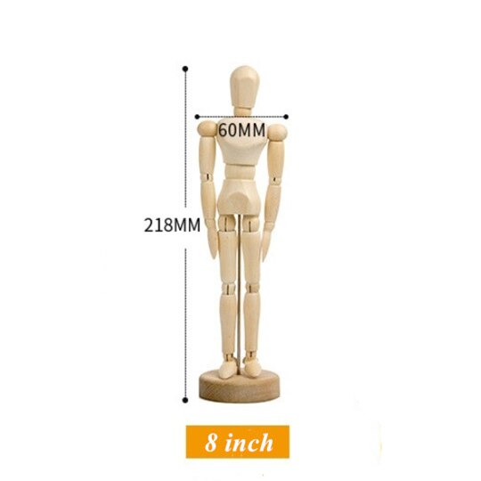 Wooden Hand Drawing Sketch Mannequin Model Wooden Mannequin Hand Movable Limbs Human Artist Model Office Desktop Ornaments: 8 inch Human